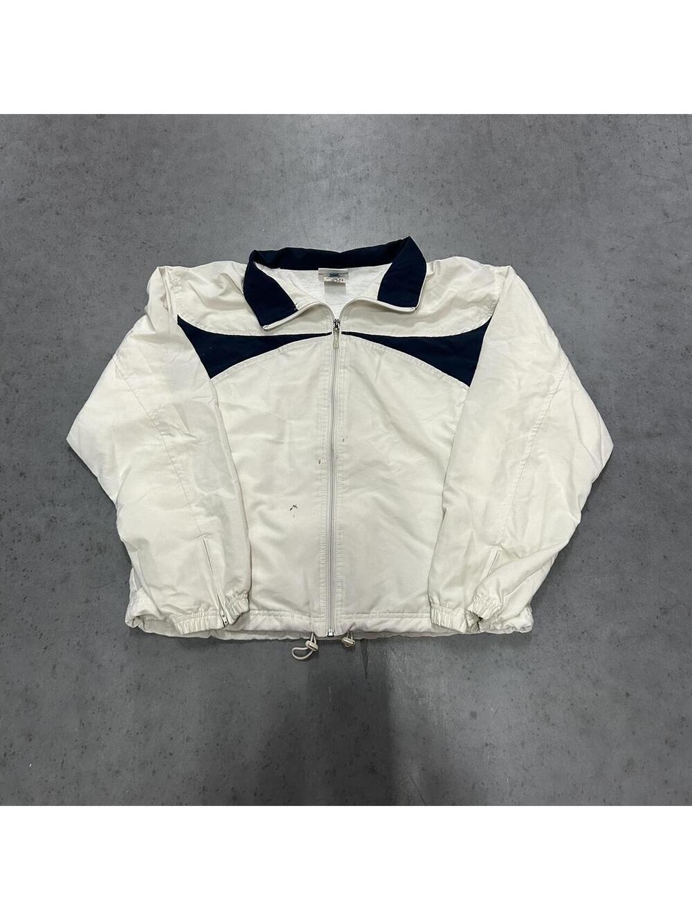 White and navy vintage windbreaker jacket jacket